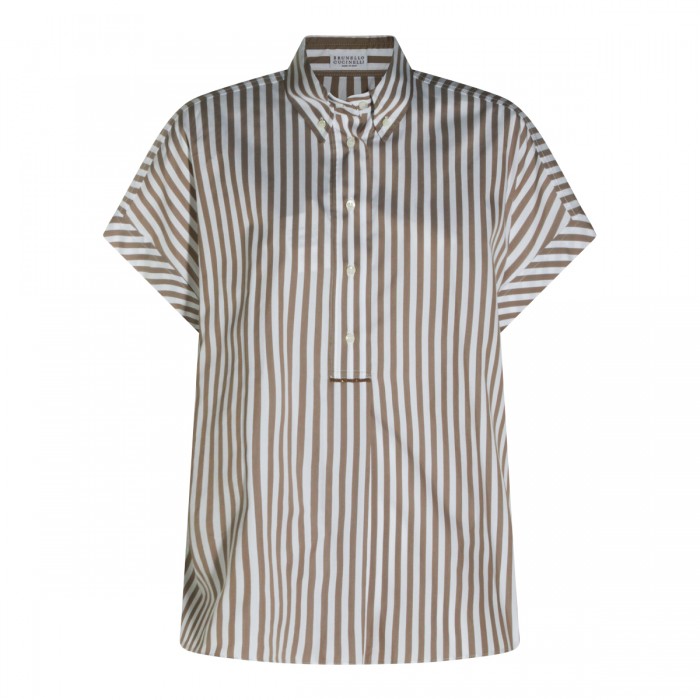 BROWN AND WHITE COTTON AND...