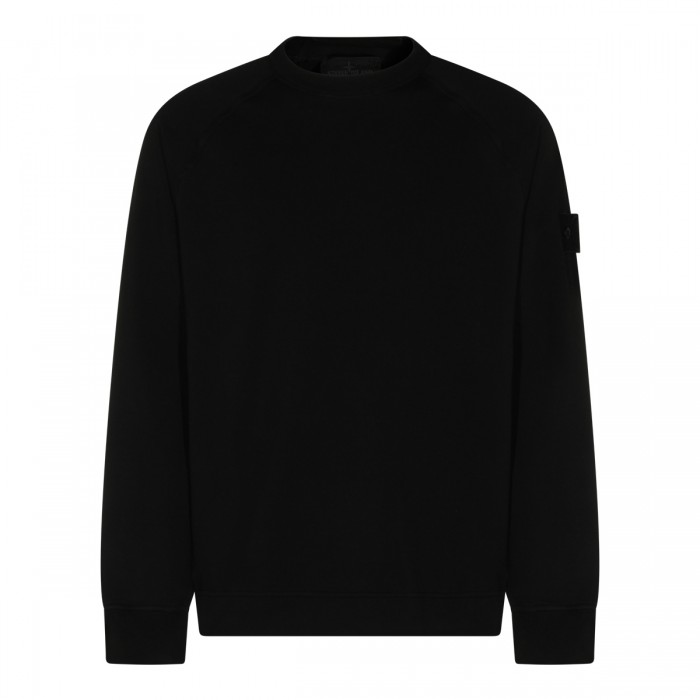 BLACK COTTON SWEATSHIRT