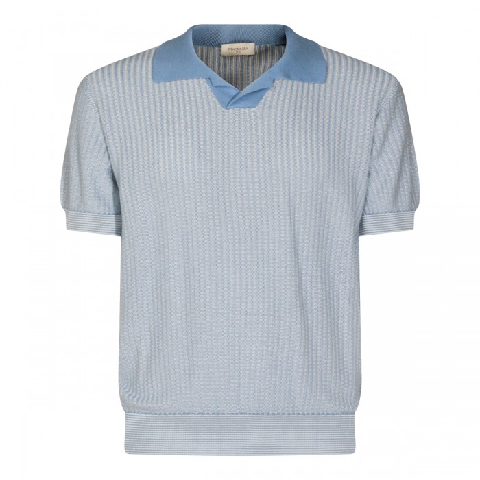 LIGHT BLUE SILK AND COTTON...