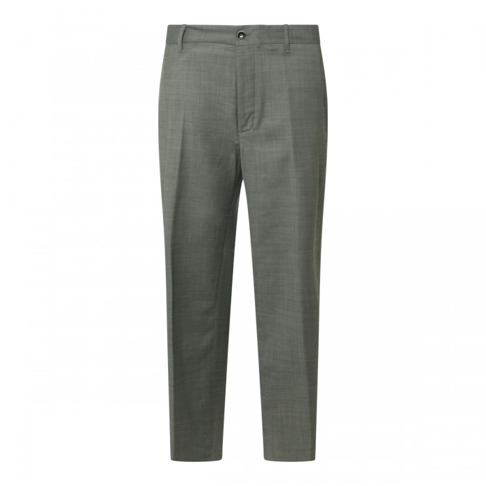GREY WOOL STRETCH PANTS