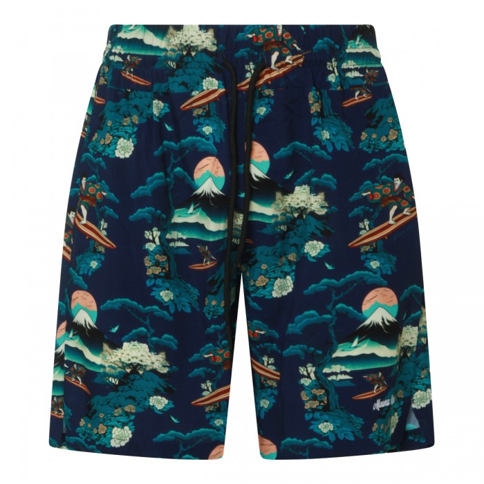 NAVY MULTICOLOR COTTON SHORTS