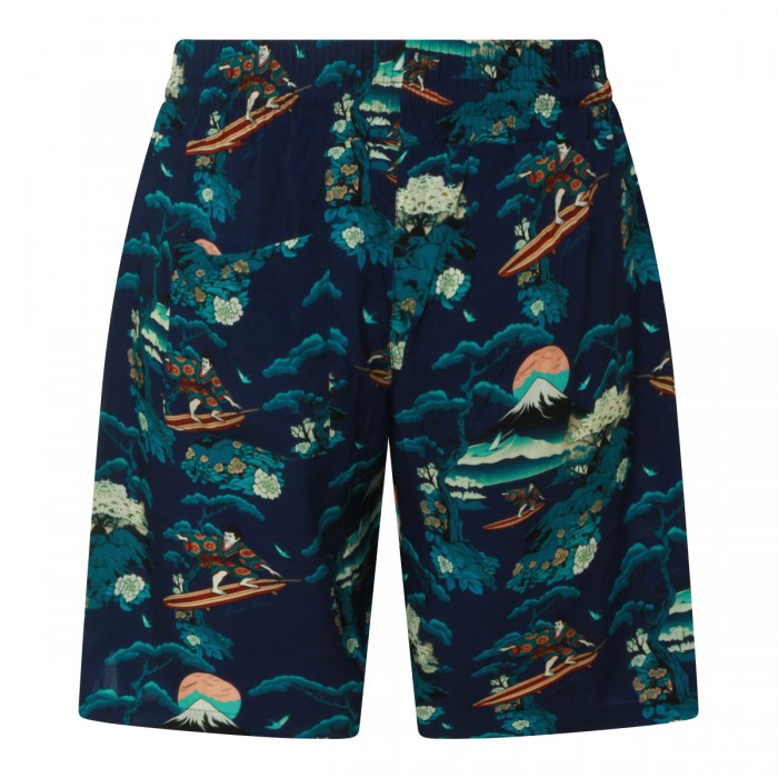 NAVY MULTICOLOR COTTON SHORTS 2