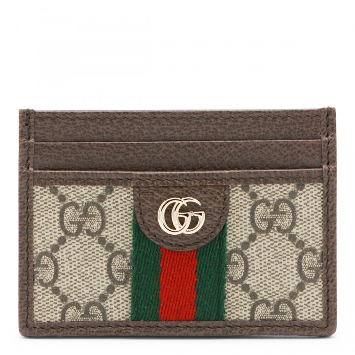 BEIGE LEATHER CARD HOLDER