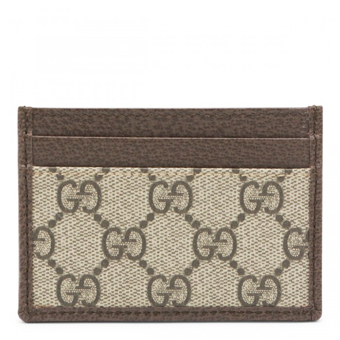 BEIGE LEATHER CARD HOLDER 2