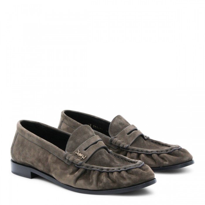 DARK BROWN LEATHER LOAFERS 2