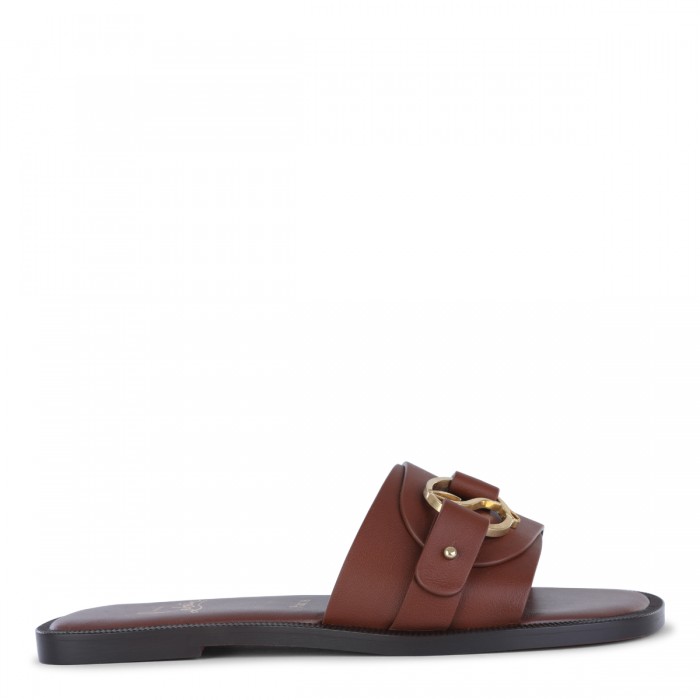 DARK BROWN LEATHER HER IN...