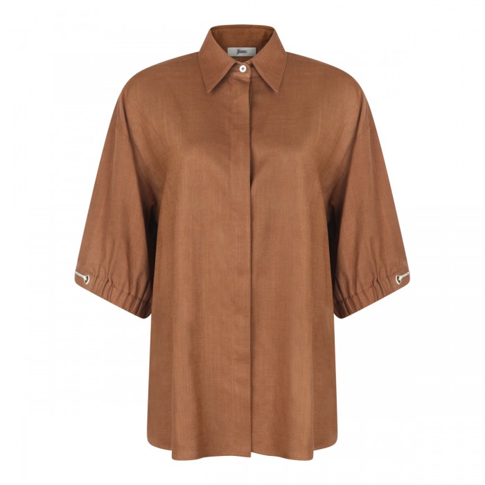 BROWN VISCOSE AND LINEN...