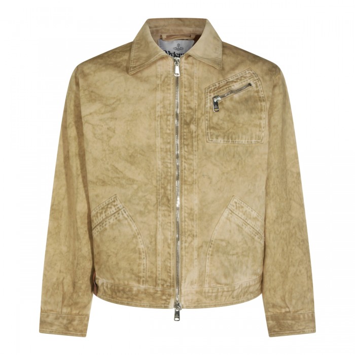 GREEN COTTON CASUAL JACKET