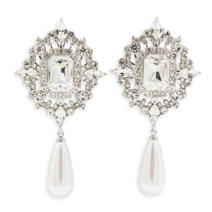 SILVER AND PEARL EARRINGS