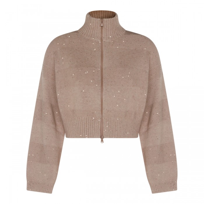 BEIGE COTTON BLEND STRASS...