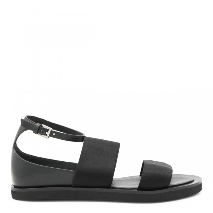 BLACK LEATHER MASONCIA SANDALS