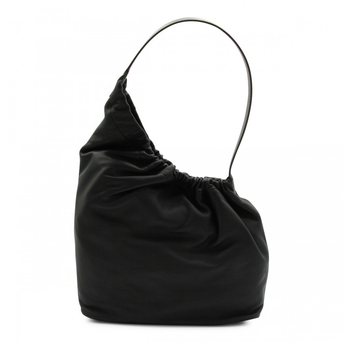 BLACK LEATHER DEMI LUNE...