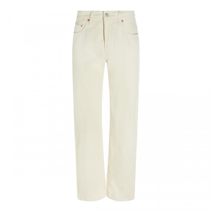 ECRU COTTON 501 DENIM JEANS