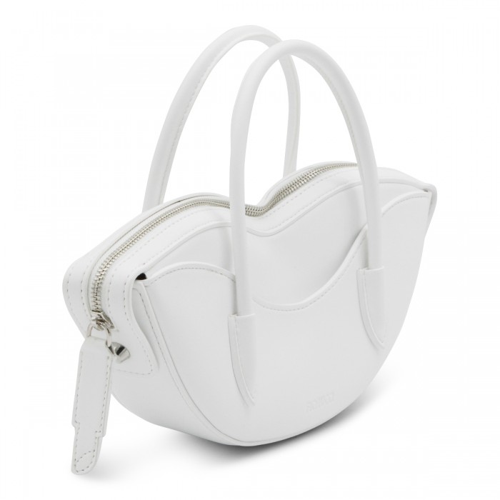 WHITE LEATHER TOP HANDLE BAG 2