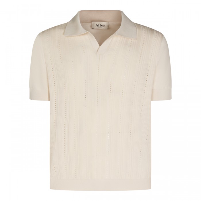WHITE COTTON POLO SHIRT