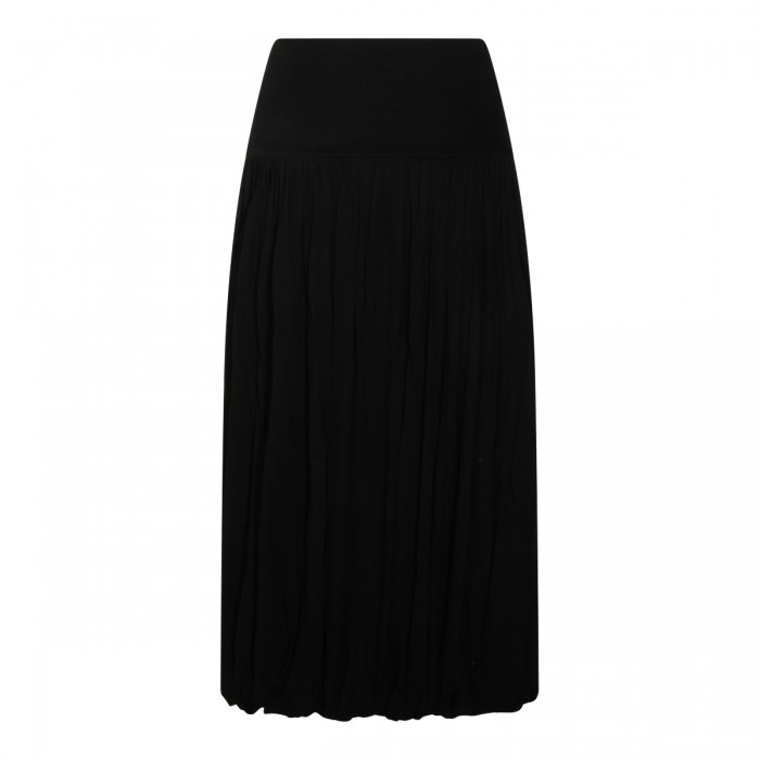 BLACK COTTON MIDI SKIRT 2