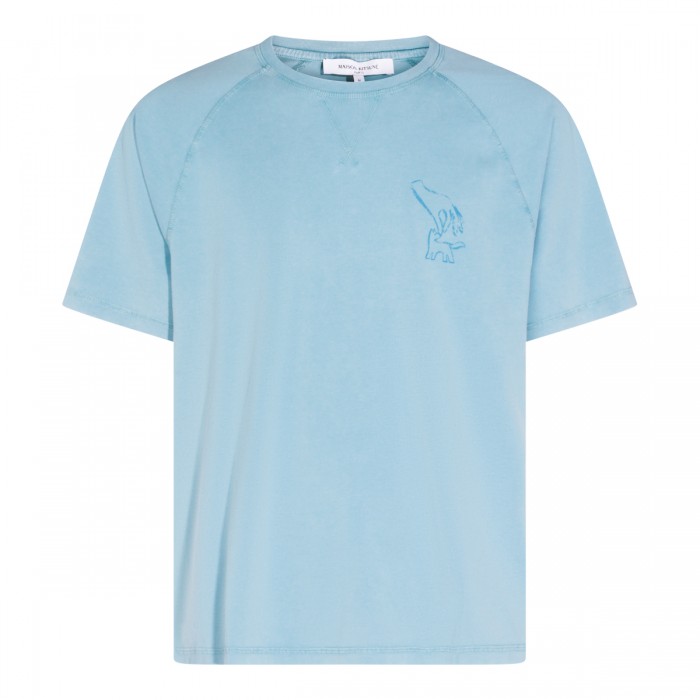 BLUE FADED COTTON T-SHIRT