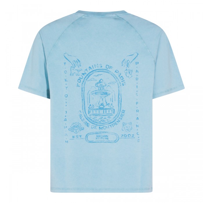 BLUE FADED COTTON T-SHIRT 2