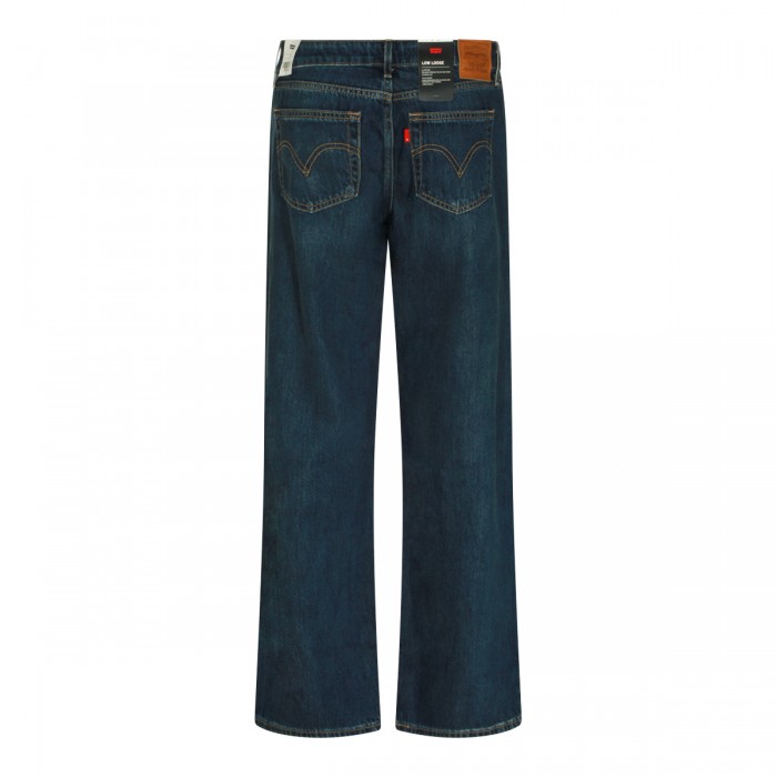 DARK BLUE LOW LOOSE JEANS 2