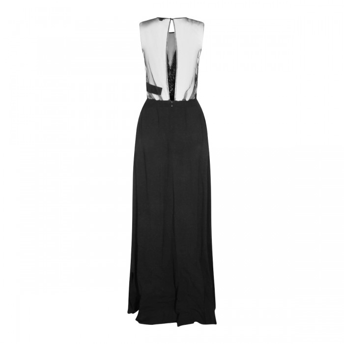 BLACK VISCOSE MAXI DRESS 2