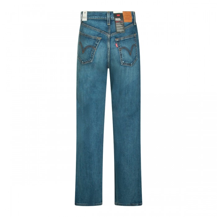 DARK BLUE COTTON DENIM JEANS 2