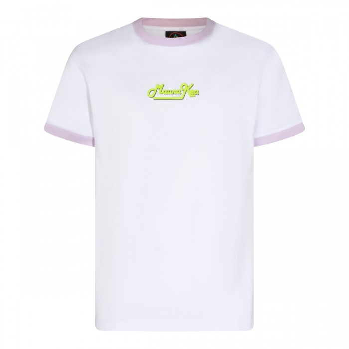 WHITE AND PINK COTTON T-SHIRT