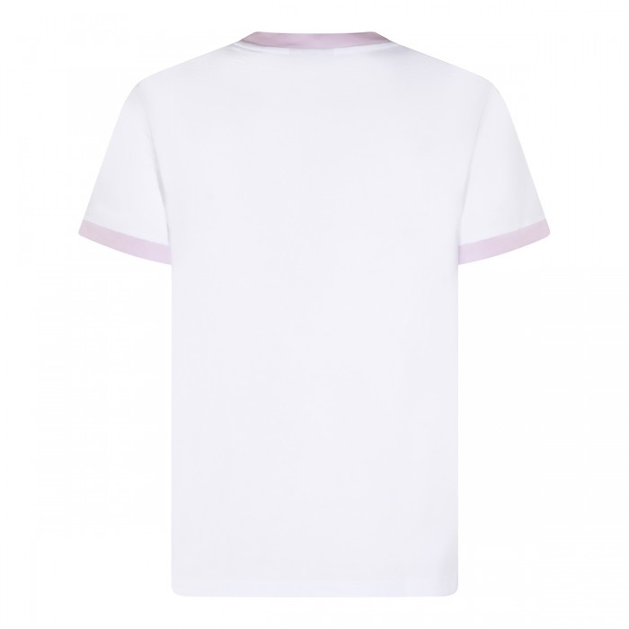 WHITE AND PINK COTTON T-SHIRT 2