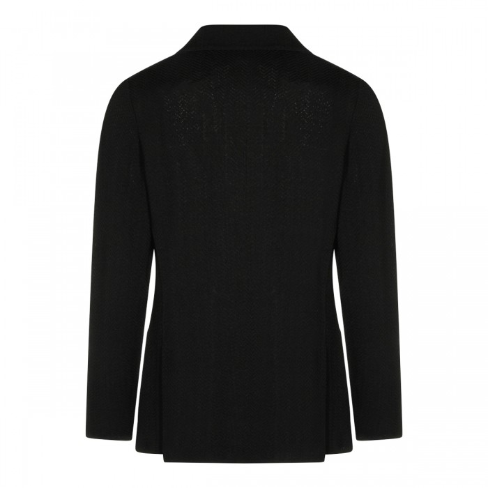 BLACK COTTON BLAZER 2