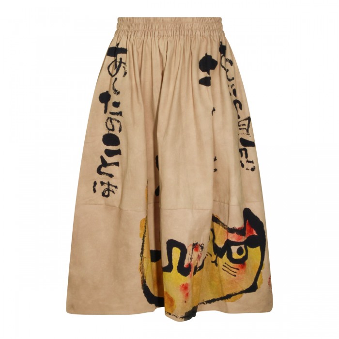 BEIGE COTTON SKIRT