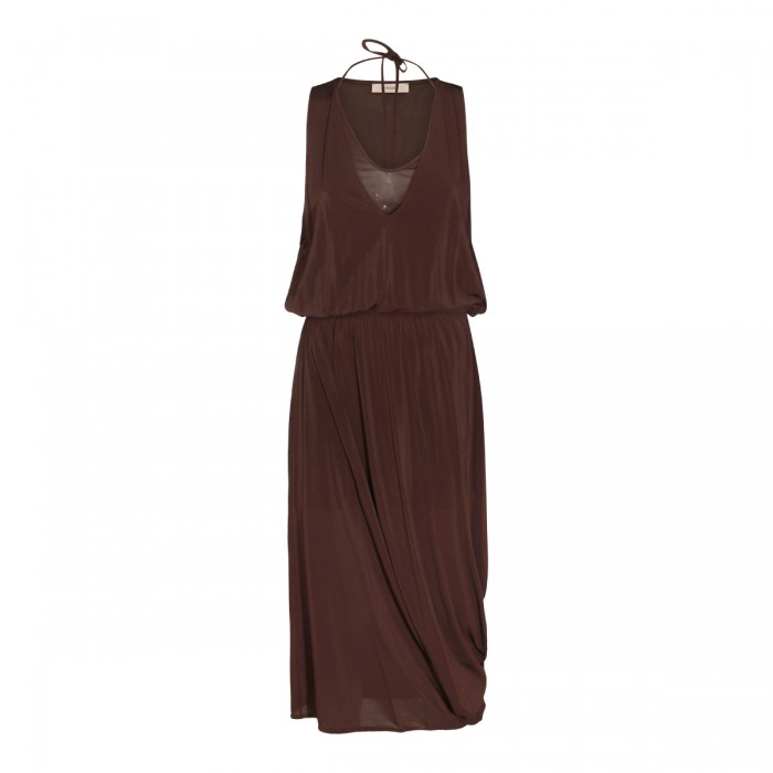 BROWN MIDI DRESS