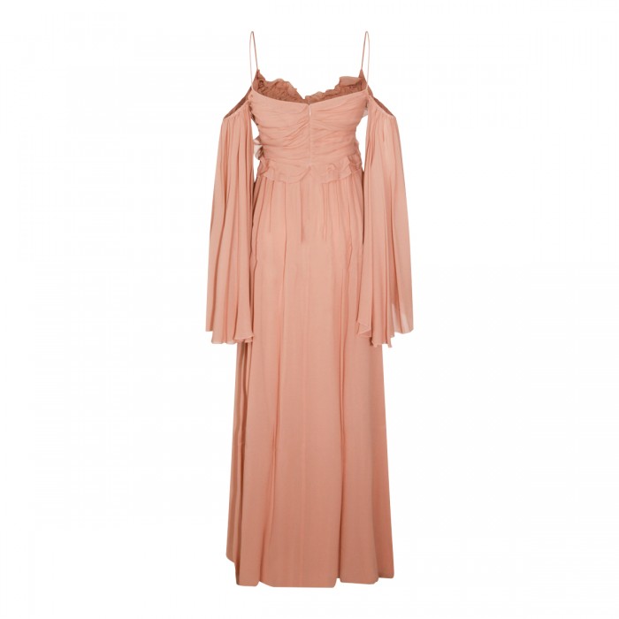 PINK VISCOSE MIDI DRESS 2