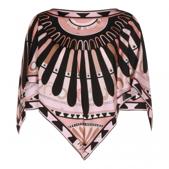 PINK AND BLACK SILK TOP