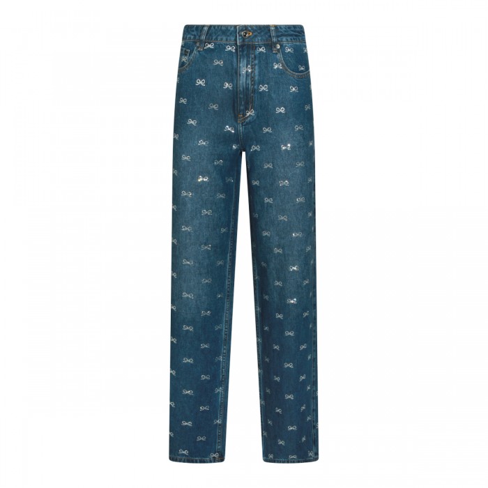 DARK BLUE COTTON DENIM JEANS