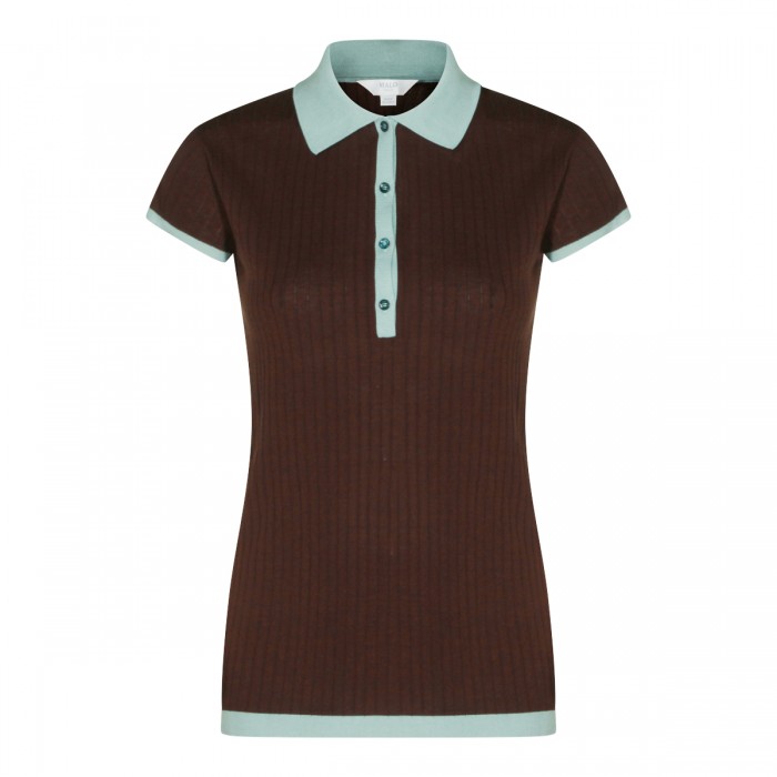 BROWN AND LIGHT BLUE COTTON...