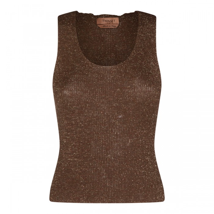 BROWN LINEN TOP