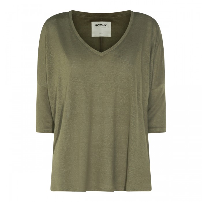 GREY GREEN LINE T-SHIRT