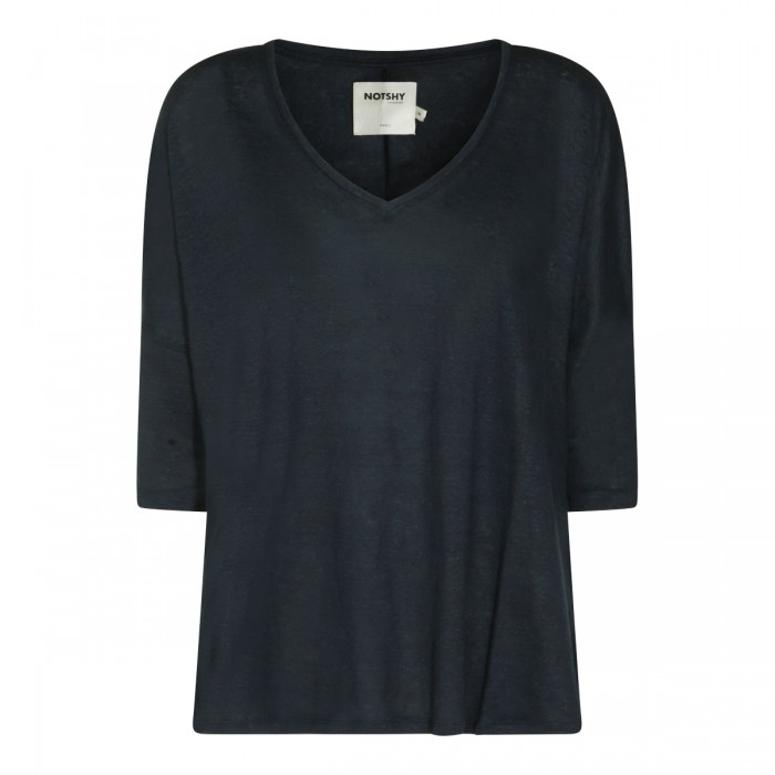 DARK BLUE LINEN T-SHIRT