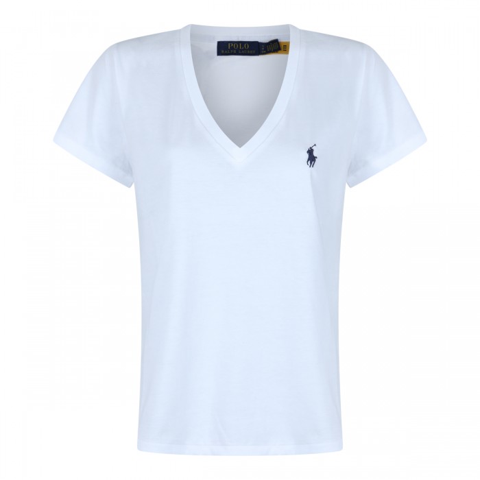 WHITE COTTON POLO SHIRT