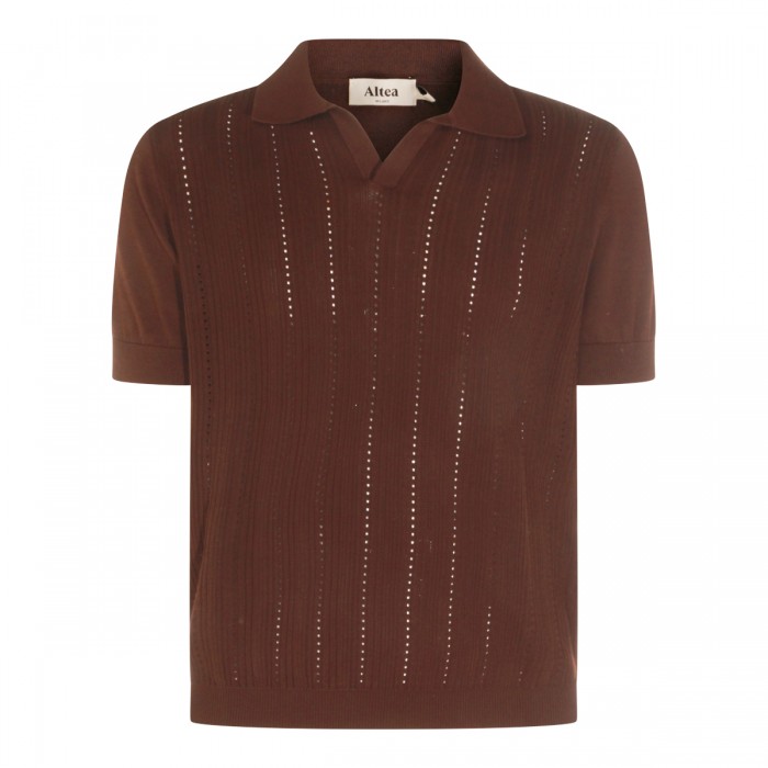 BROWN COTTON POLO SHIRT