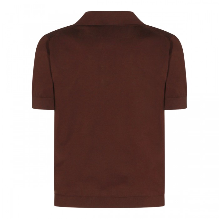 BROWN COTTON POLO SHIRT 2