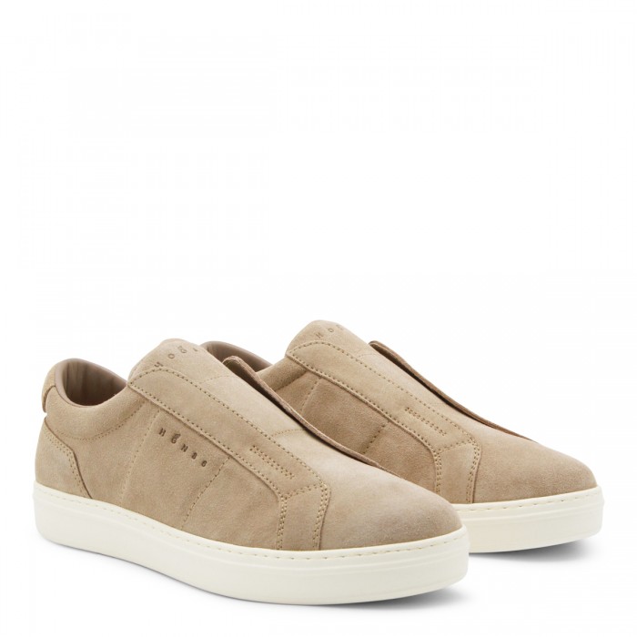 BEIGE SUEDE SLIP ON SNEAKERS 2