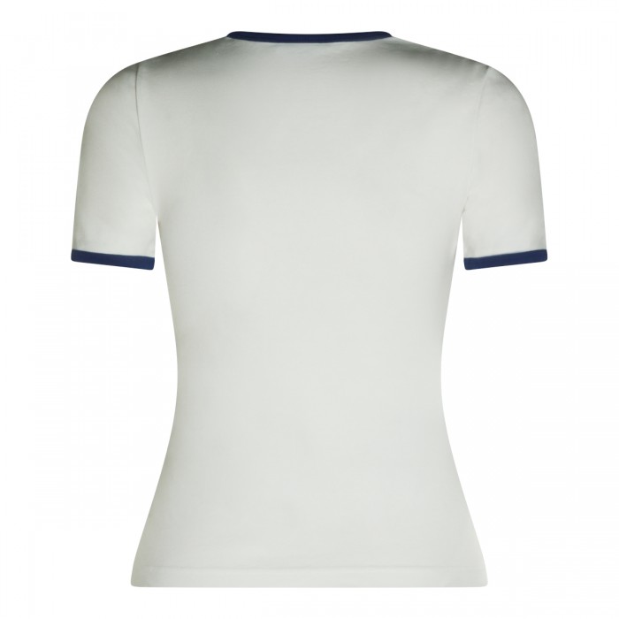 WHITE AND BLACK COTTON T-SHIRT 2