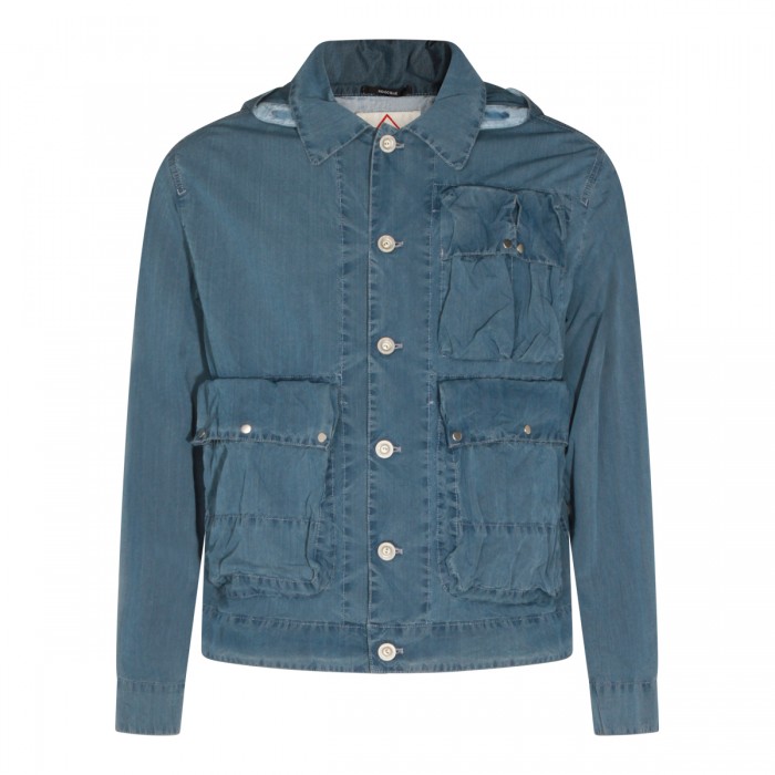 BLUE COTTON CASUAL JACKET