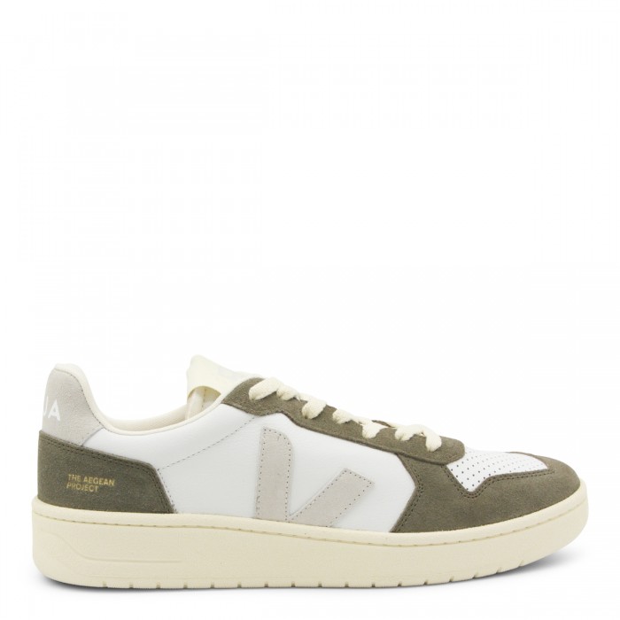 KAKI AND WHITE V-82 SNEAKERS