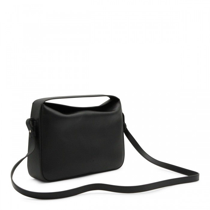 BLACK LEATHER TOP HANDLE BAG 2