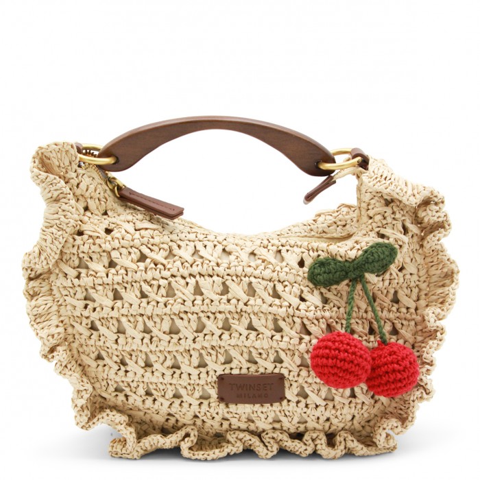 RAFFIA TOP HANDLE BAG