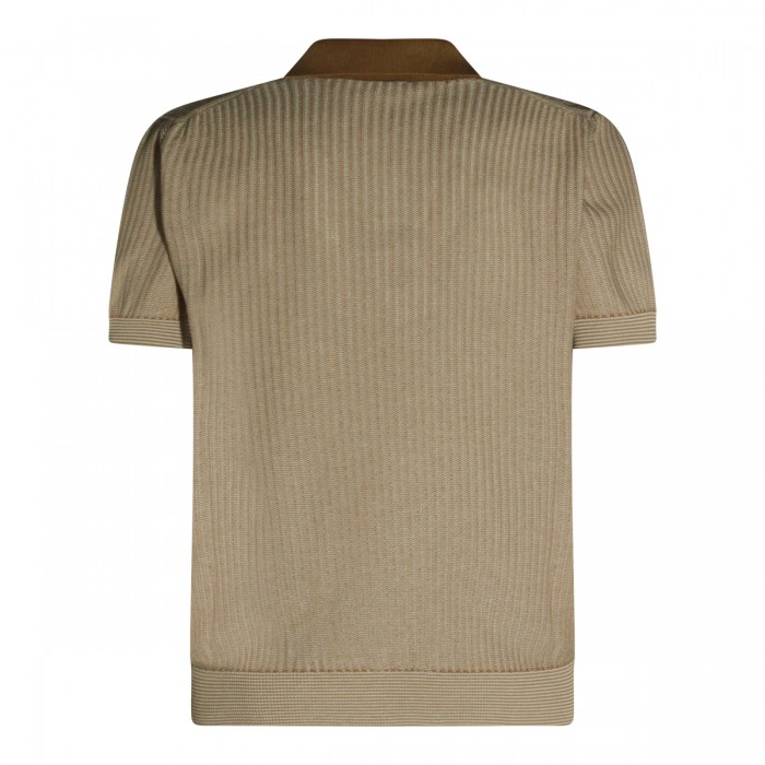 SAND COTTON BLEND POLO SHIRT 2