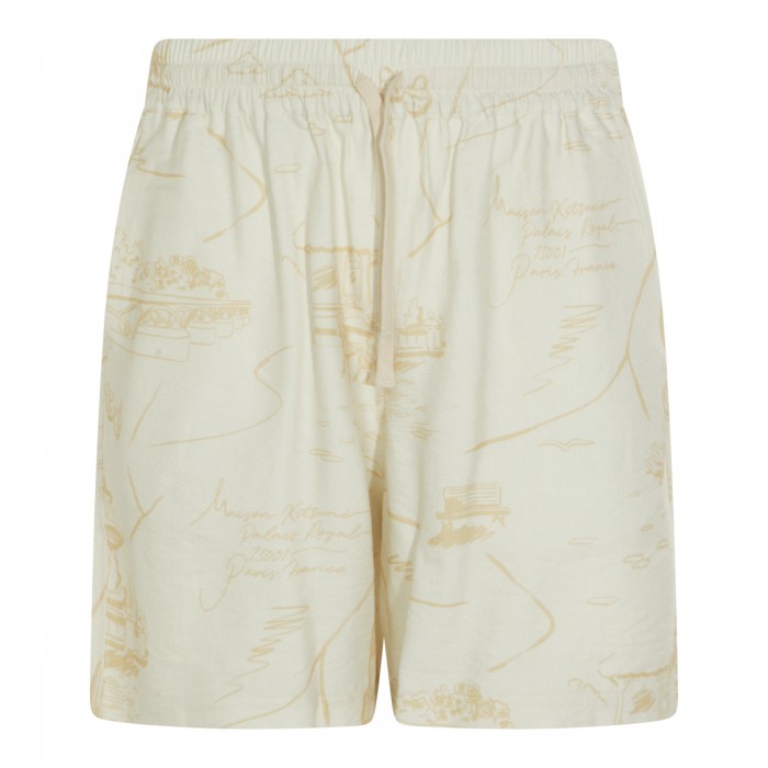 BEIGE VISCOSE SHORTS