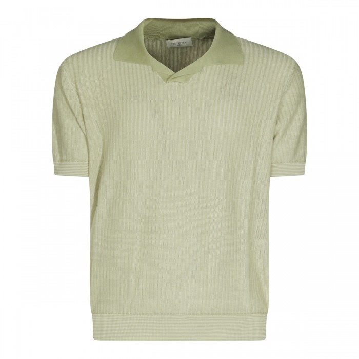 GREEN COTTON BLEND POLO SHIRT