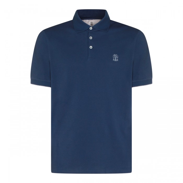 BLUE COTTON POLO SHIRT